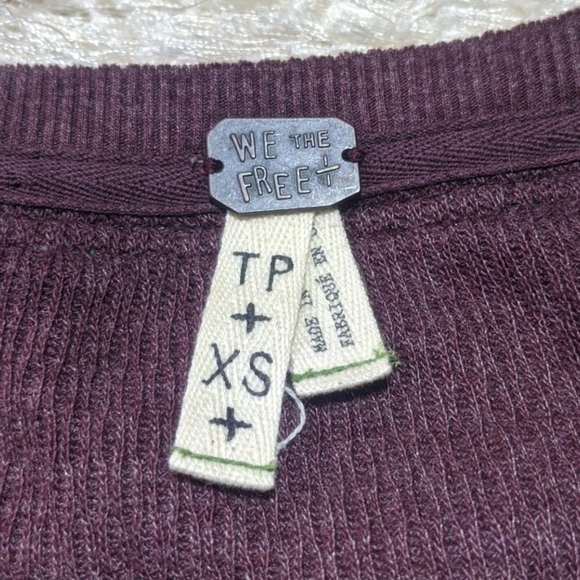 Free People We The Free Rainbow Thermal Wine XS - Picture 5 of 7